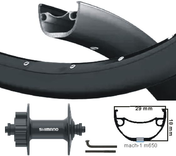 Ruota anteriore kgs 28 pollici (622) Mac1-M650 + Spaak ZW Cass Disk 6 Bolt