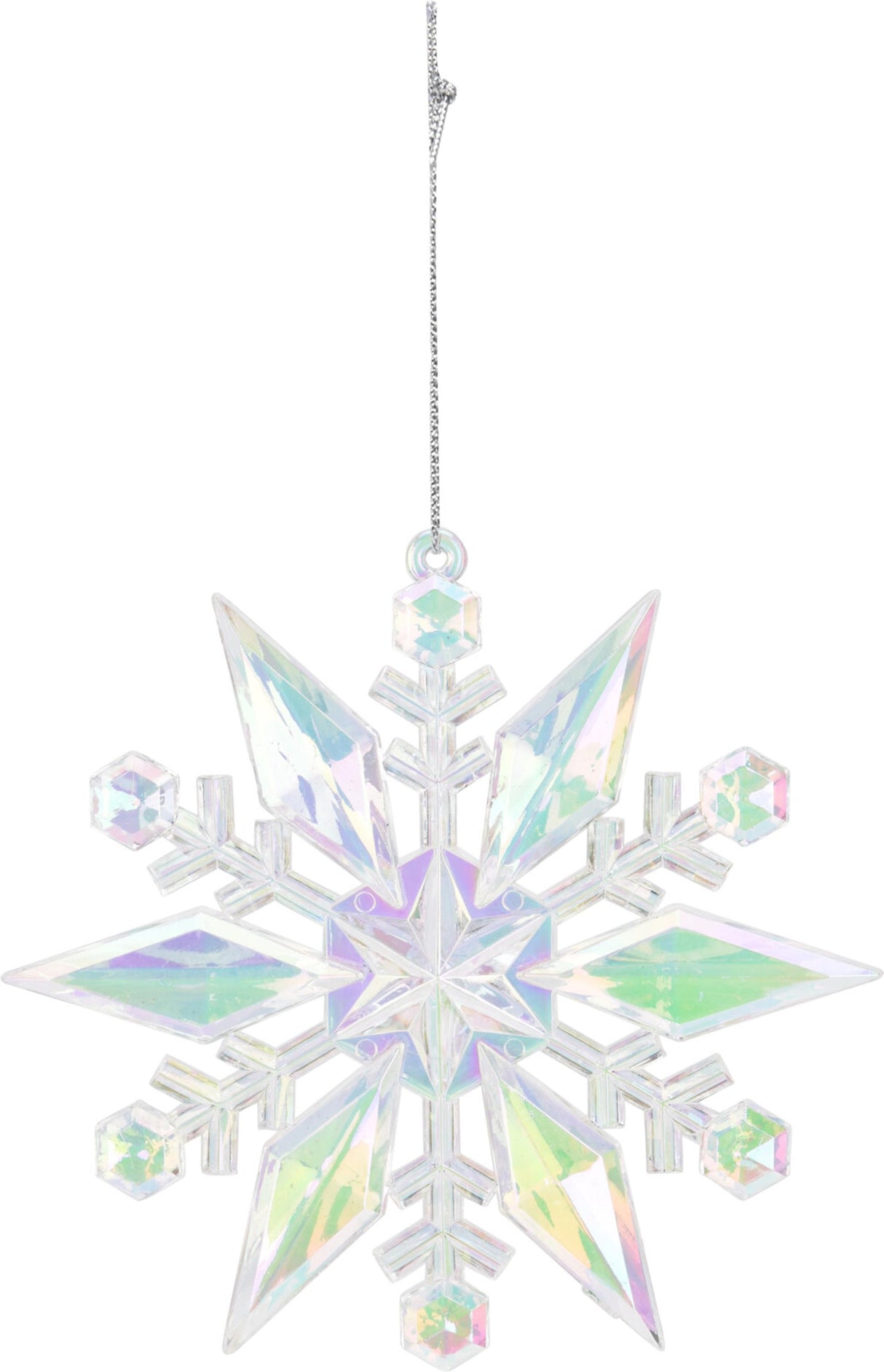 Home styling kersthanger sneeuwvlok 11cm iriserend