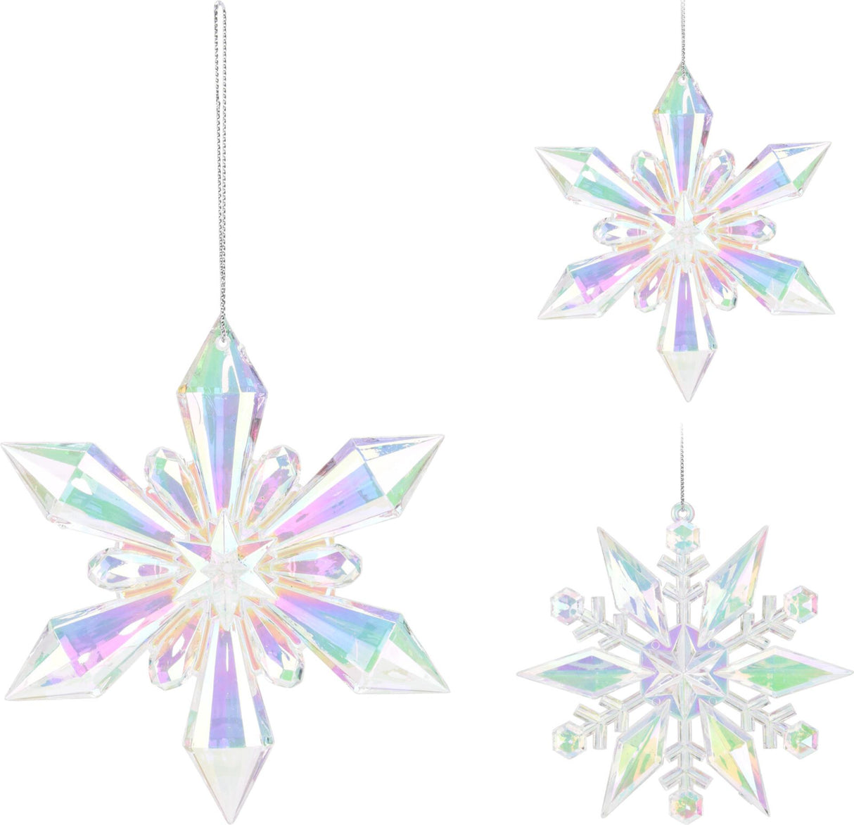 Home styling kersthanger sneeuwvlok 11cm iriserend