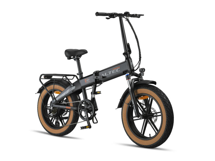 Altec cross fatbike folding bike 20 inch 39 cm unisex 7v disc brake matte black