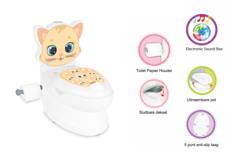 Pilsan Cat educational potty white beige