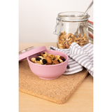 Amuse life snack bowl met deksel roze 200ml
