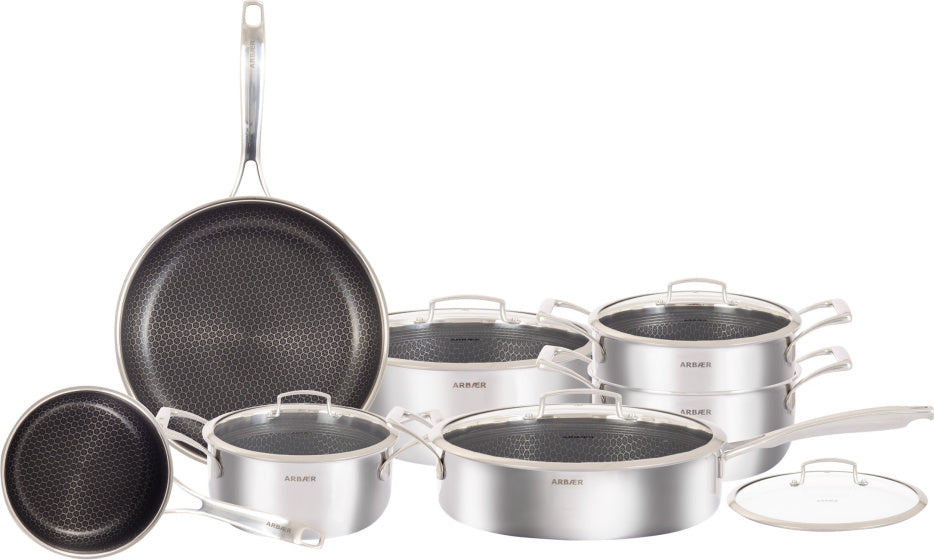 ARBAER IN INDUZIONE DEL SET PAN DI 12 PIECE CON CAPIONE ANTI-STICK