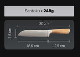 Arbaer Santoku Koksmes 18,5 cm Damask jekleni oljčni ročaj japonski
