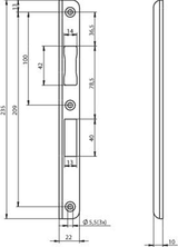Piastra di riscontro angolare Assa Abloy N6000 | acciaio inossidabile 22x235x10x3mm rettangolare m| dottor 1+3 - 10049714