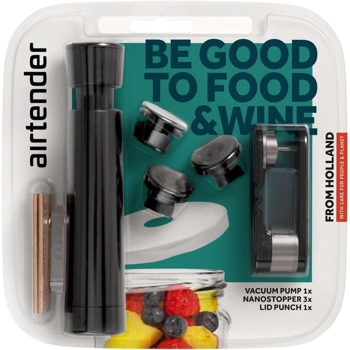 Airtender vacuum pump set food wine