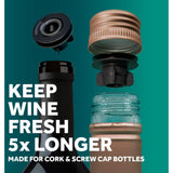 Airdender Vas à vide pour le vin - Pompe à vide de boîte cadeau + 6 nanostoppers