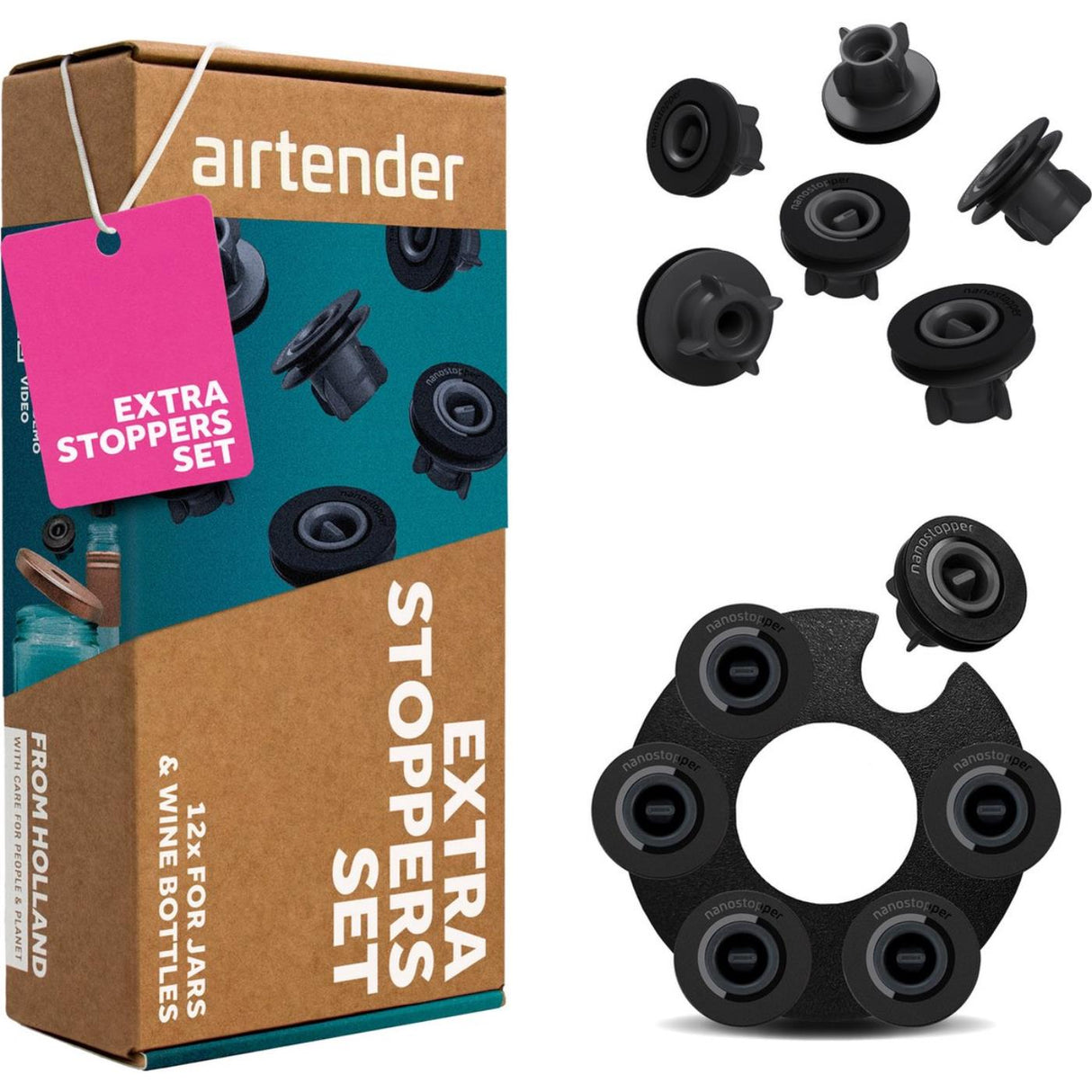 Airtender 12 wine stoppers in gift box