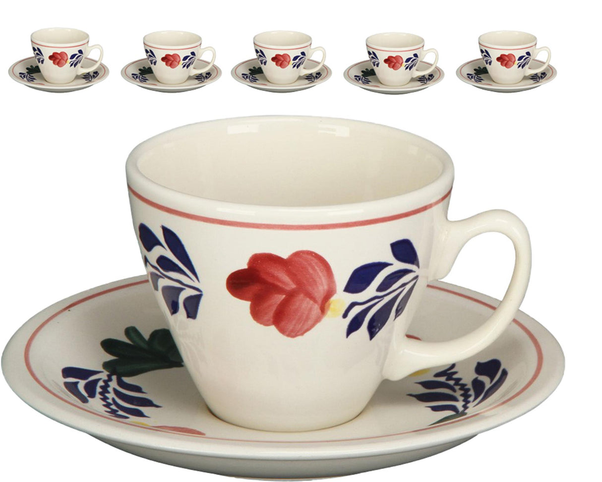 Boerenbont kop en schotel audrey 6 stuks