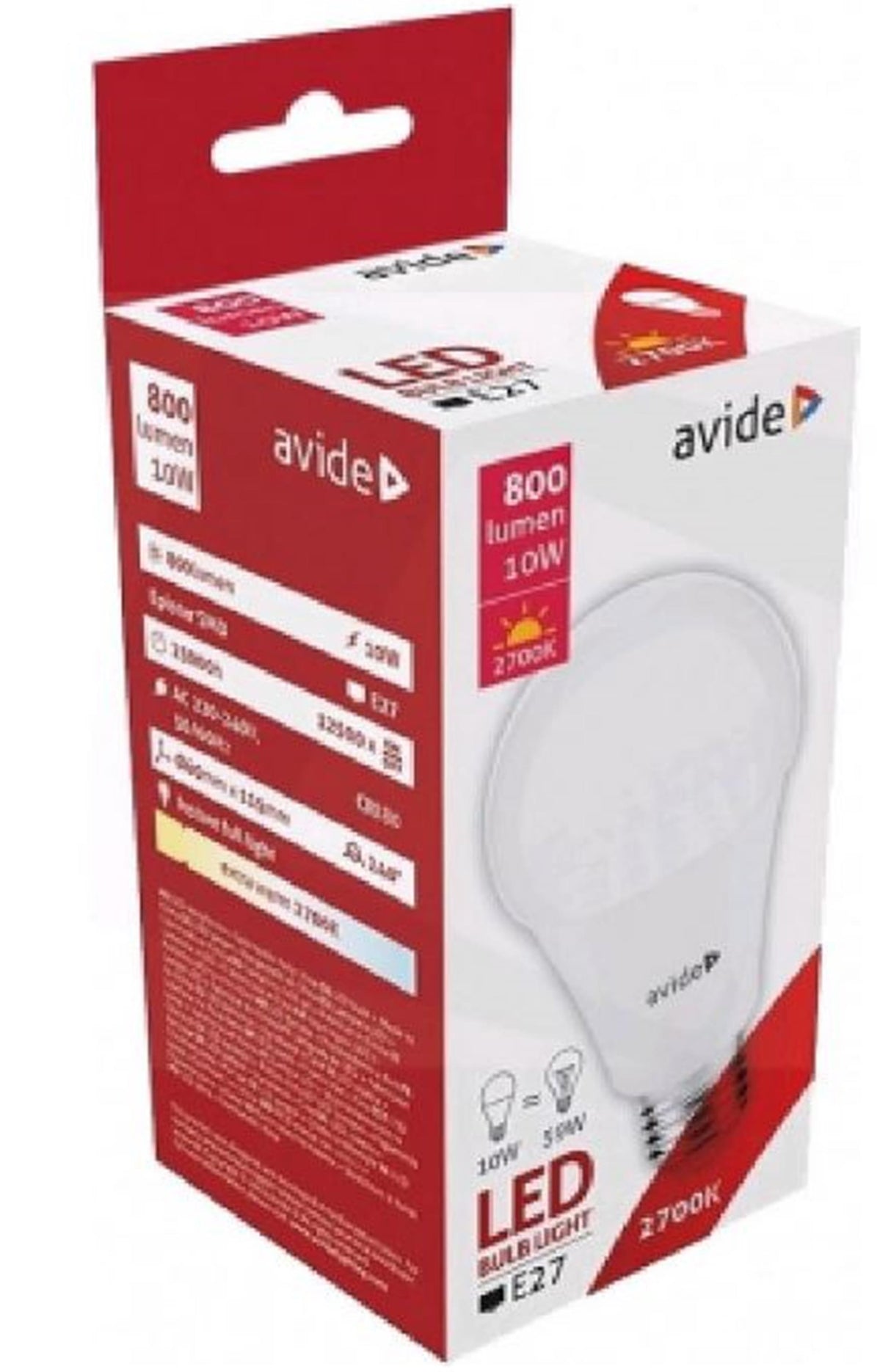 Avide led lamp e27 10w 2700k ew 800lm