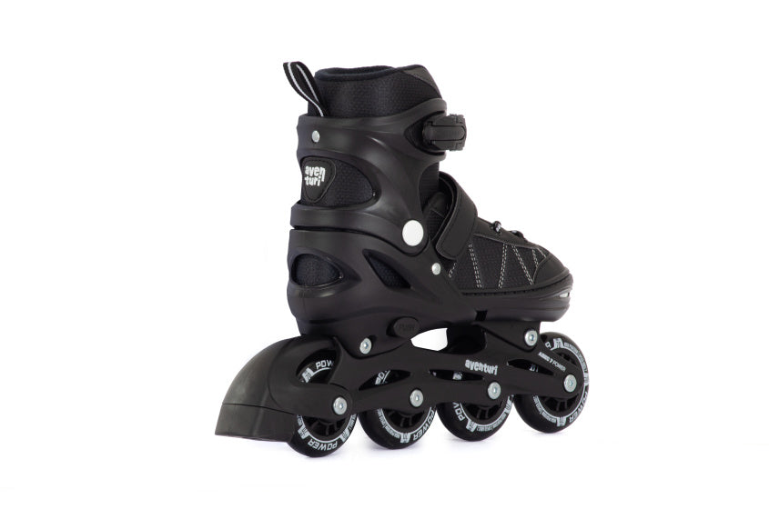 Aventuri verstelbare inline skates semi-softboot zwart maat 30-33 (s)