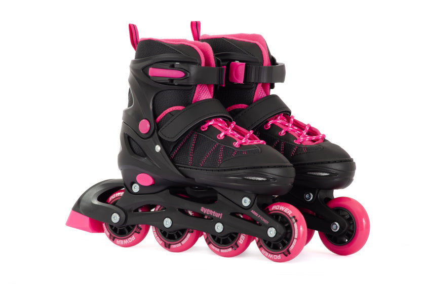 Aventuri Adjustable Inline Skates Semi-Softboat Black Pink Size 38-41 (L)