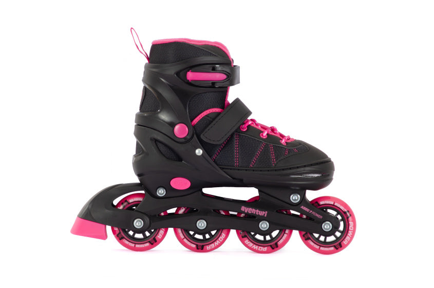 Aventuri Adjustable Inline Skates Semi-Softboat Black Pink Size 38-41 (L)