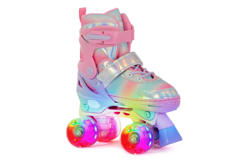 Aventuri adjustable roller skates with slightly pink glitter size 27-30 (XS)