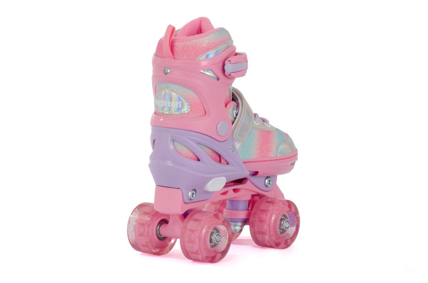 Aventuri adjustable roller skates with slightly pink glitter size 27-30 (XS)