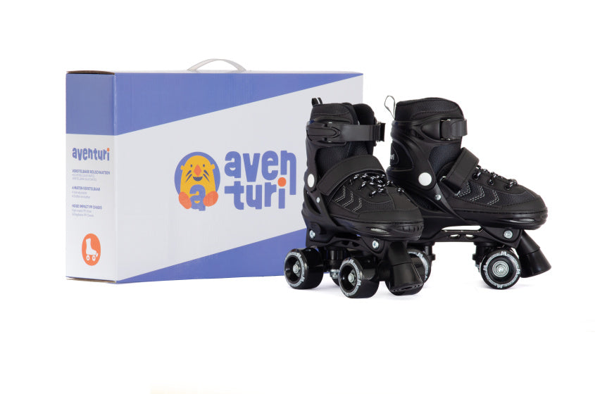 Aventuri patins à roulettes réglables botte semi-souple noir taille 31-34 (s)
