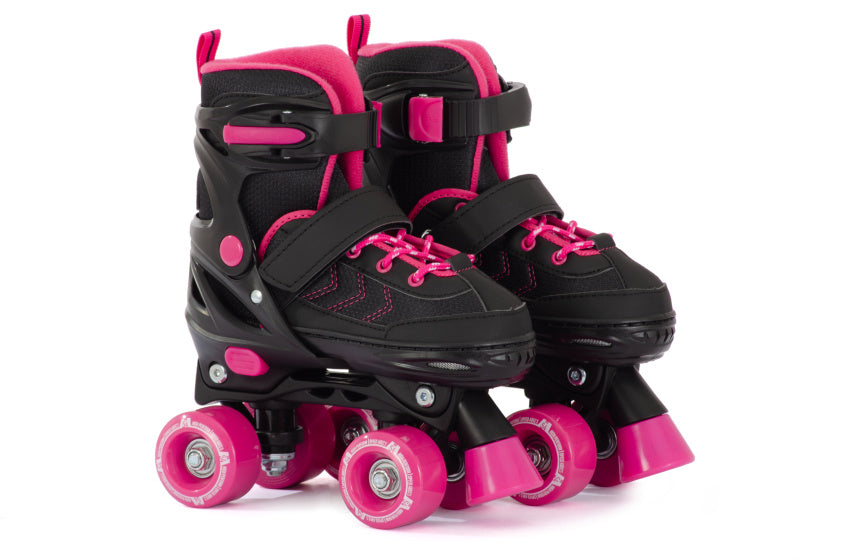 Aventuri verstelbare rolschaatsen semi-softboot zwart roze maat 35-38 (m)