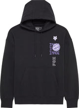 Fox head image phantom oversized fleece hoodie
