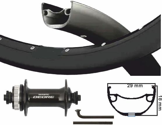 KGS Shimano Voorwiel 28 29 tommer (622) Sort QR -afbrydercenterlock 110 mm