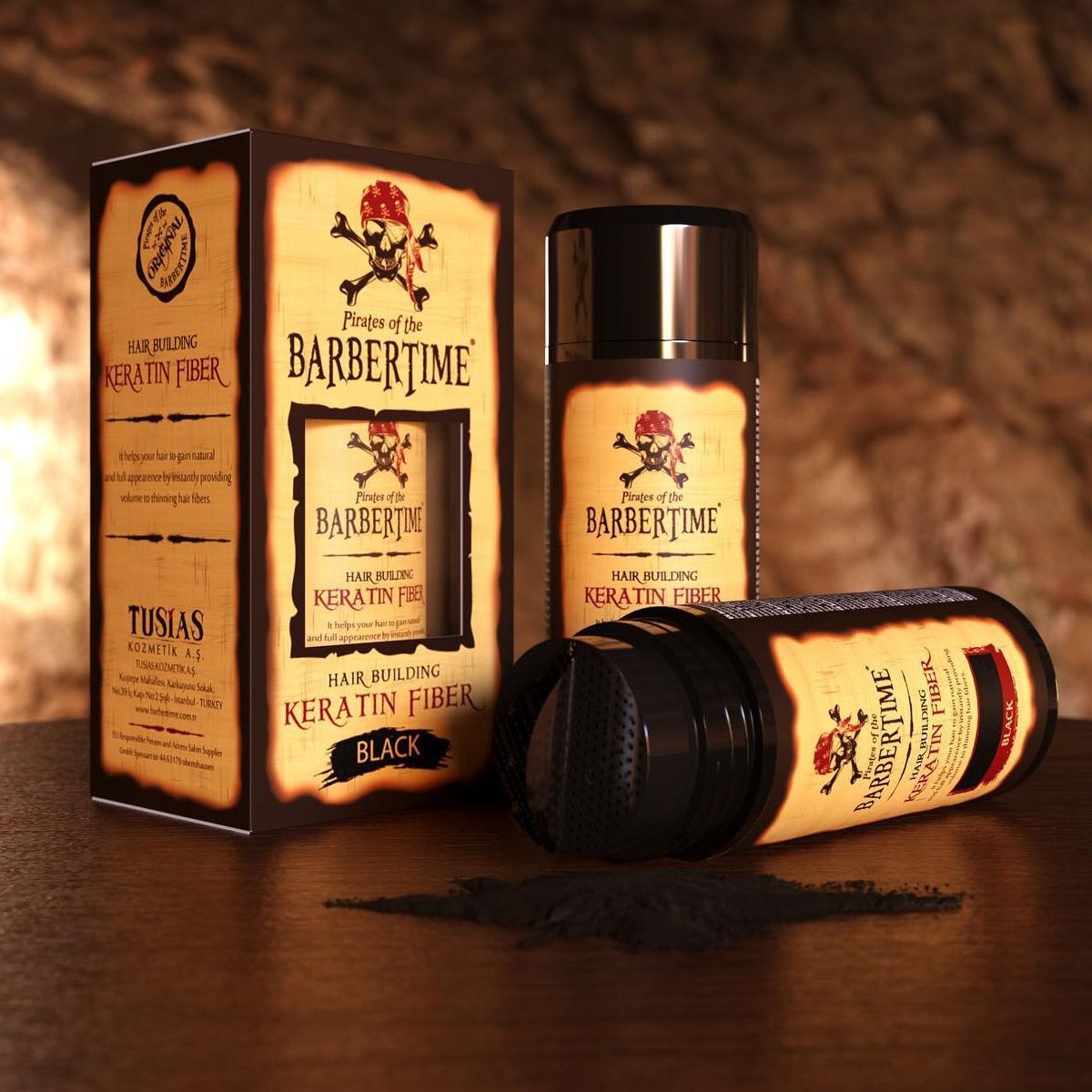 Barbertime Hair Building Fibra Queratina Negra 21gr.