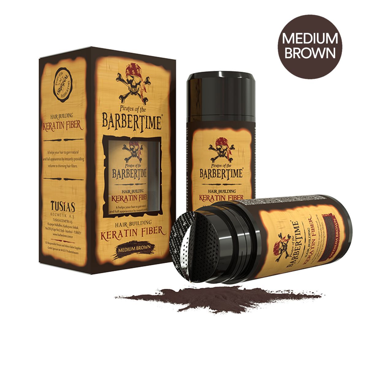 Barbertime Hoerbau Keratinfaser mëttelbraun 21gr.