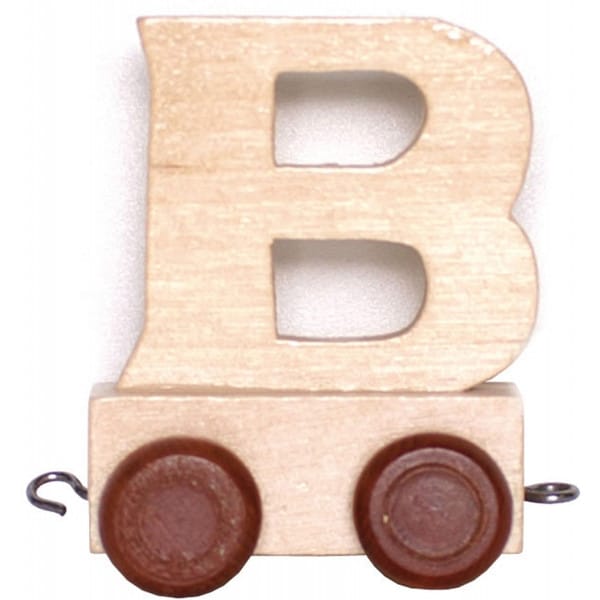 Bongers Toy Wood Letter B con ruote alte 6 cm