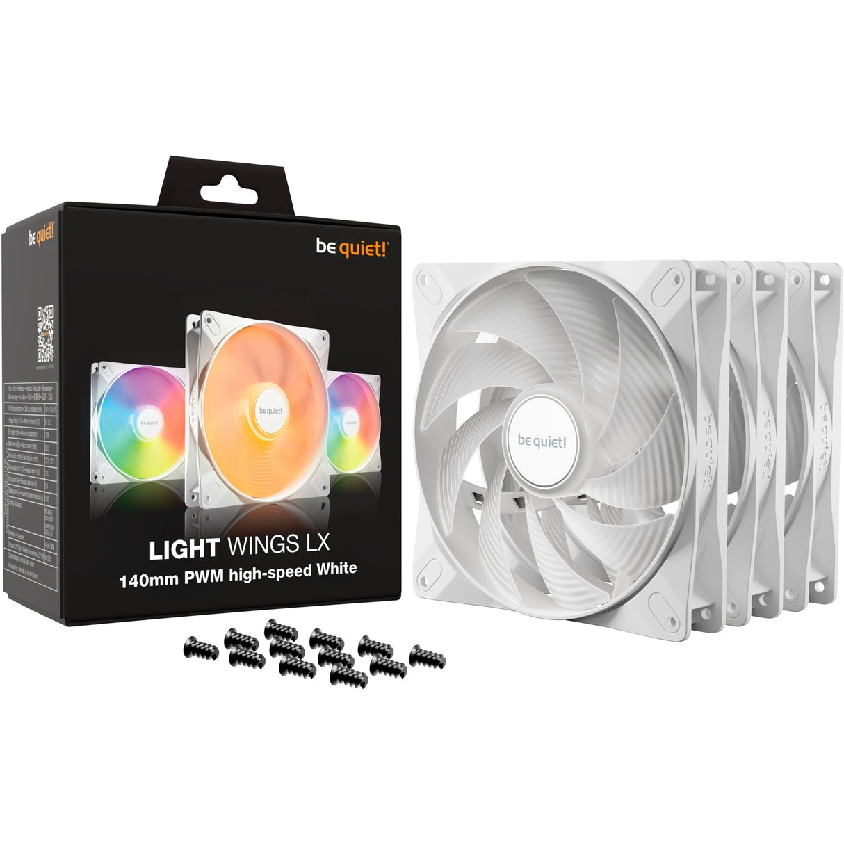 Soyez silencieux! LX LX 140 mm PWM Pack triple à grande vitesse WH