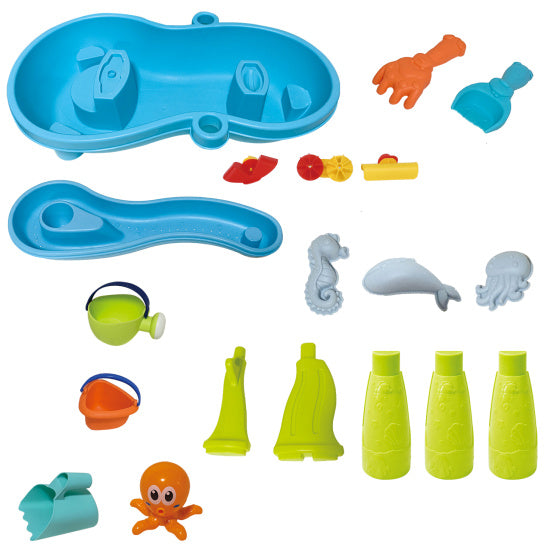 Toys sulla spiaggia sabbia e falda acquifera con accessori a 19 pezzi