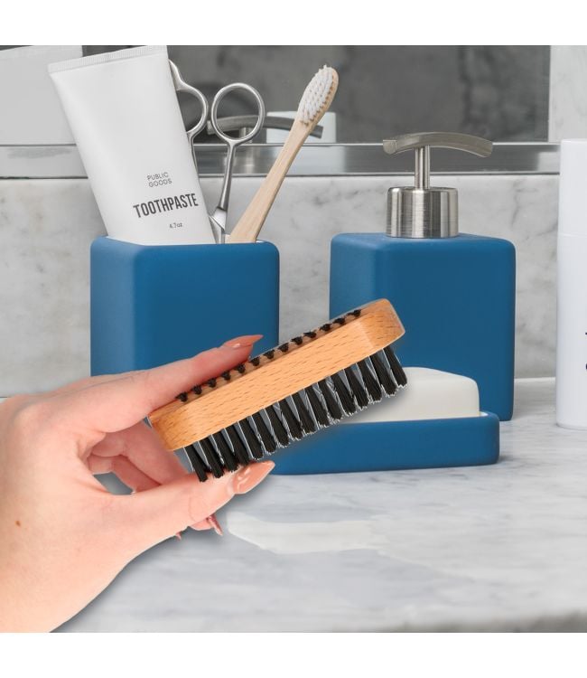 Bath fun nail brush wood pig hair