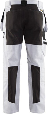 Blåkläder schilders werkbroek met stretch 19101000-1099 | wit zwart | maat c150 - 7330509622391