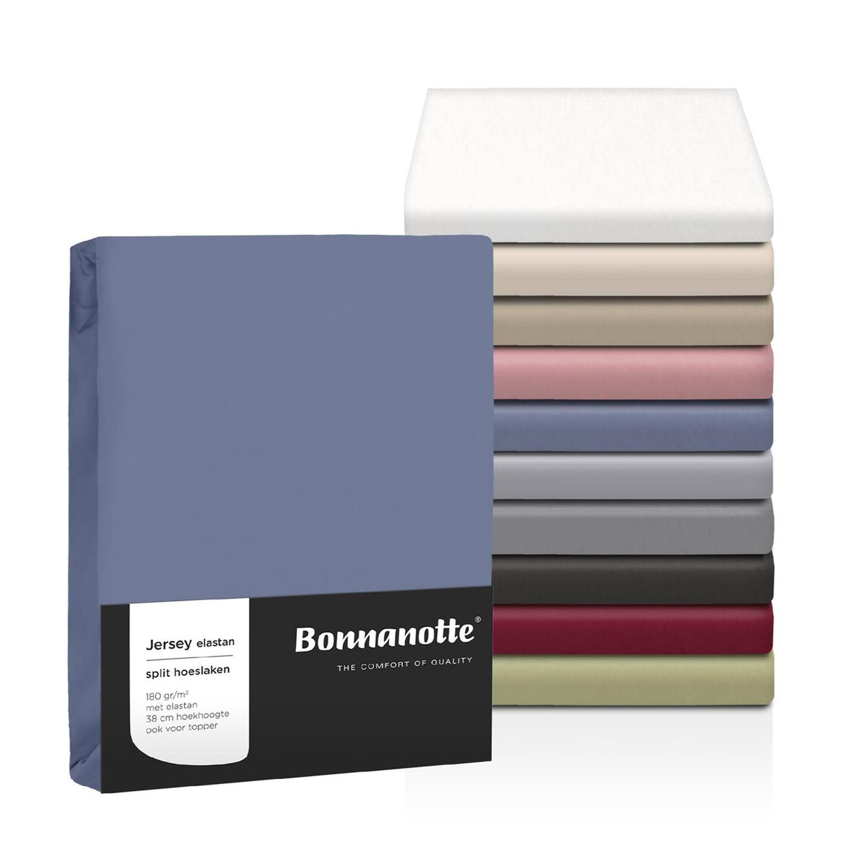 Bonnanotte fitted sheet jersey pebble 90x200cm