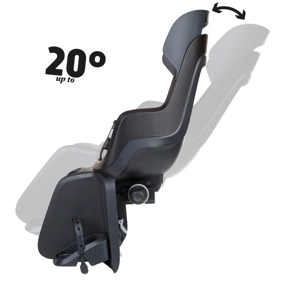 Child seat behind Bobike Go Maxi RS with carrier confirmation (CFS) and Sleep mode - Urban Black