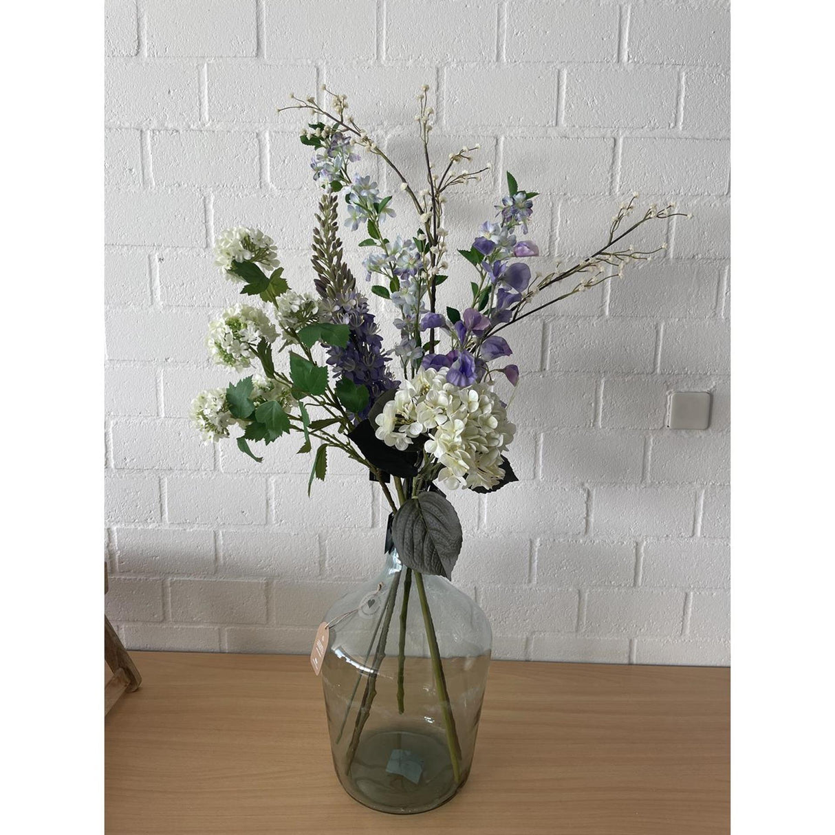 Roberts collection kunstbloem snowball spray 83cm creme