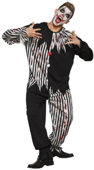 Boland Bloody Clown Costume Unisex sort og hvid størrelse 54 56 (XL)