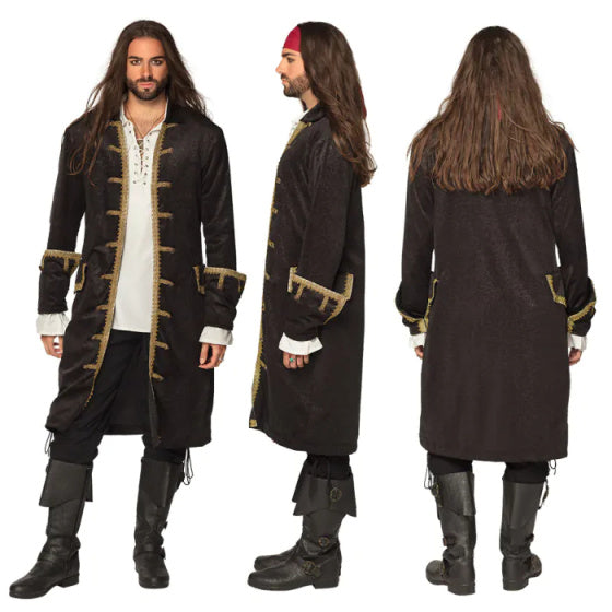 Boland Pirate Jacket Polyester Men Black Gold Size XL (54)
