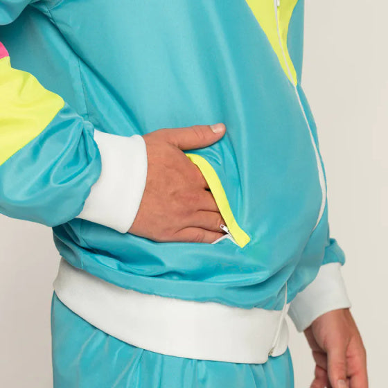 Boland Retro Tracksuit Mænds polyesterblå størrelse XXL