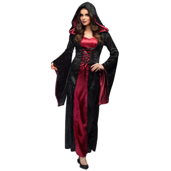 Boland Vampire Meeschtesch Kostüm Kostüm déi schwaarz sinn. Red Gréisst 36 39 (en)