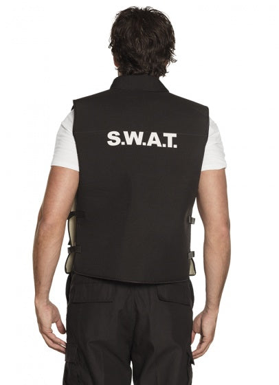 Boland verkleed Up Kostüm Swat-Offizéier Männer schwaarz Gréisst l xl