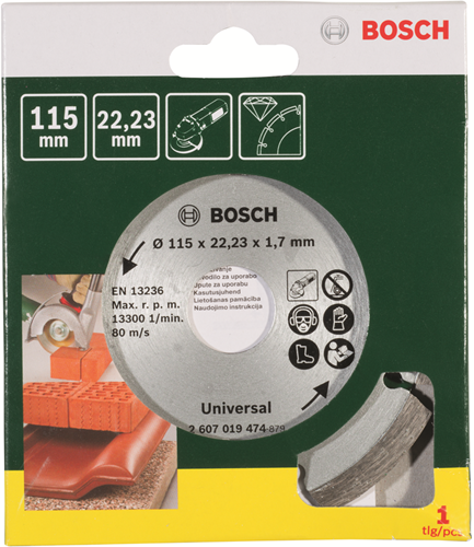 Bosch accessoires diamantdoorslijpschijf voor bouwmateriaal, 115 mm - 2607019474