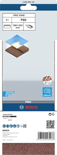Bosch tillbehör 3 däck 100x552 x440, bäst för trä+färg, k60 - 2608606162
