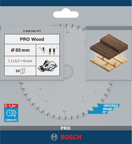 Bosch tillbehör cirkelsågblad standard för trä 85mm | för gks 10.8 - 2608643071