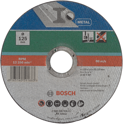 Bosch accessoires doorslijpschijf metaal | 125 x1,6 | recht - 2609256316