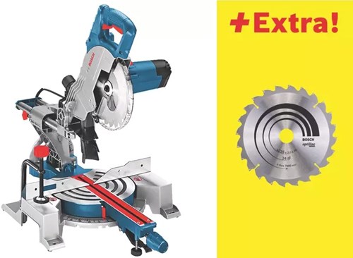 Bosch blå gcm 80 sj kapsåg | 216mm 1400w | med 2 cirkelsågblad - 0601b19001