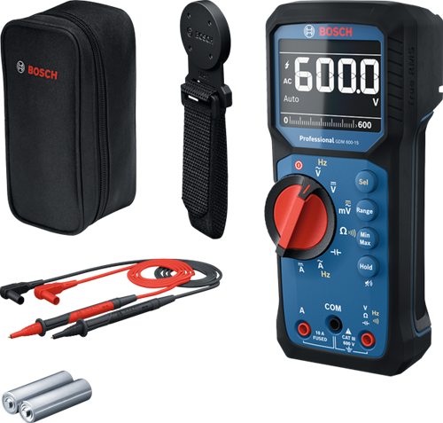 Multímetro profissional Bosch azul GDM 600-15 + suporte magnético MH1 - 0601077301