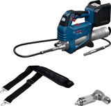 Pistola de graxa sem fio Bosch azul gfp 18v-10 | sozinho | incluindo. 90 acoplamento e alça de ombro | sem bateria e carregador - 06019n6000