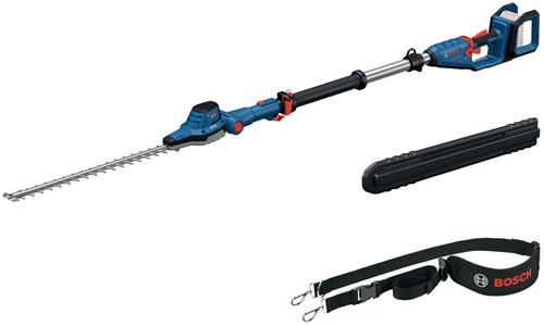 Bosch blauw ghe 18v-50 tp accu heggenschaar op steel | accu en lader niet meegeleverd, schouderriem en beschermkap - 06008d5000