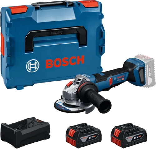 Rebarbadora profissional sem fio Bosch blue gws 18v-11 ps | 125mm | 2 baterias de 5,0 Ah em l-boxx - 06019n4302