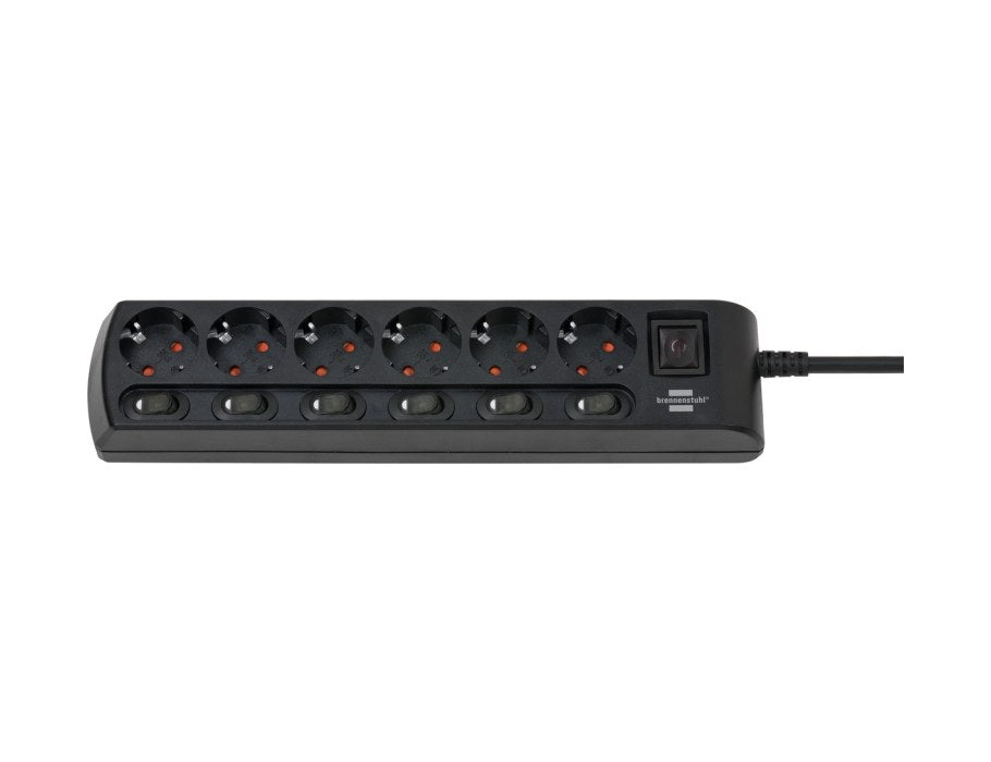 Brennenstuhl individualmente conmutable Strock Strock 6 veces negra