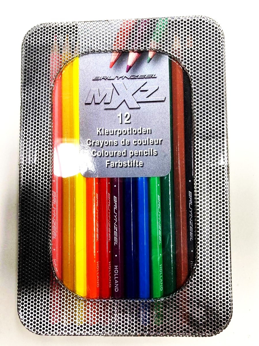 Bruynzeel 12 mxz colored pencils in can