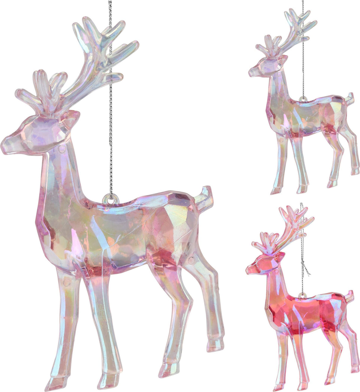 Home styling kersthanger rendier iriserend